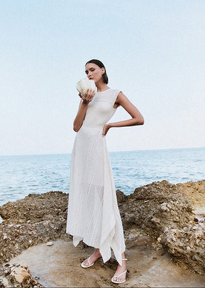 Asymetrical Knit Dress in White from SITA MURT at Edito Boutique