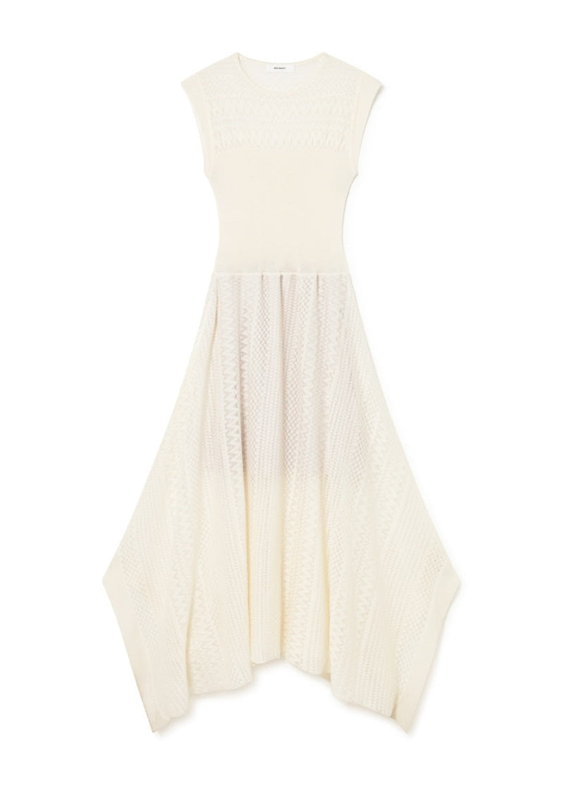 Asymetrical Knit Dress in White from Sita Murt