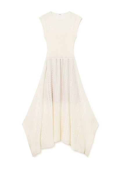 Asymetrical Knit Dress in White from Sita Murt