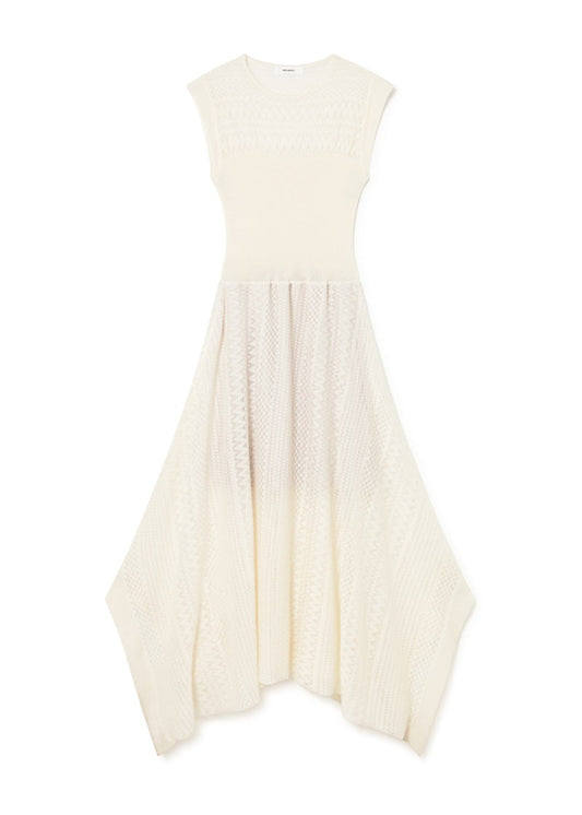 Asymetrical Knit Dress in White from Sita Murt