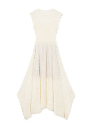 Asymetrical Knit Dress in White from Sita Murt