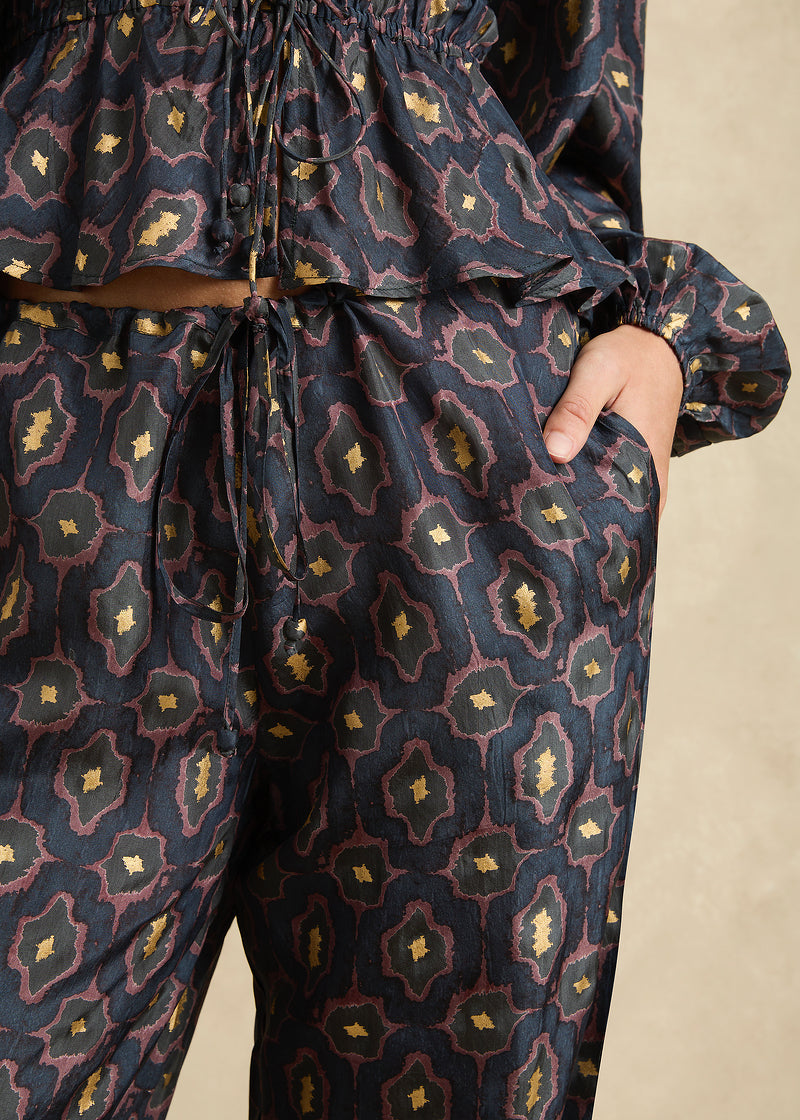 Azra Pant in Charcoal/Gold from Hannah Artwear