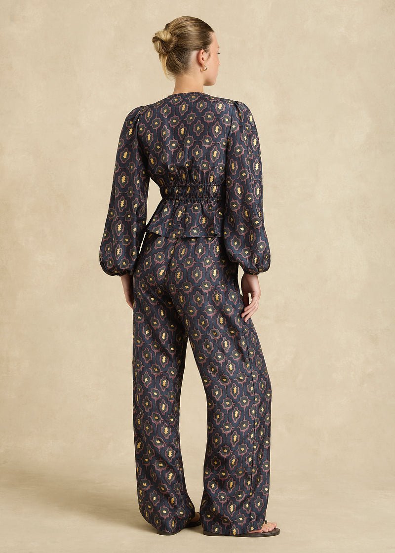 Azra Pant in Charcoal/Gold from HANNAH ARTWEAR at Edito boutique