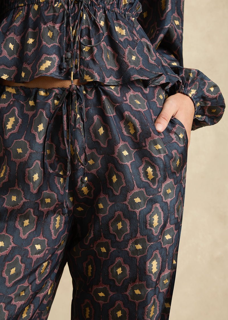 Azra Pant in Charcoal/Gold from HANNAH ARTWEAR at Edito boutique