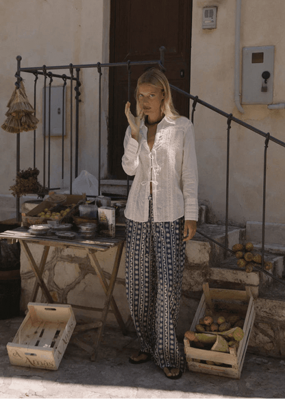 Azra Pant in Wave Wonder from HANNAH ARTWEAR at Edito boutique