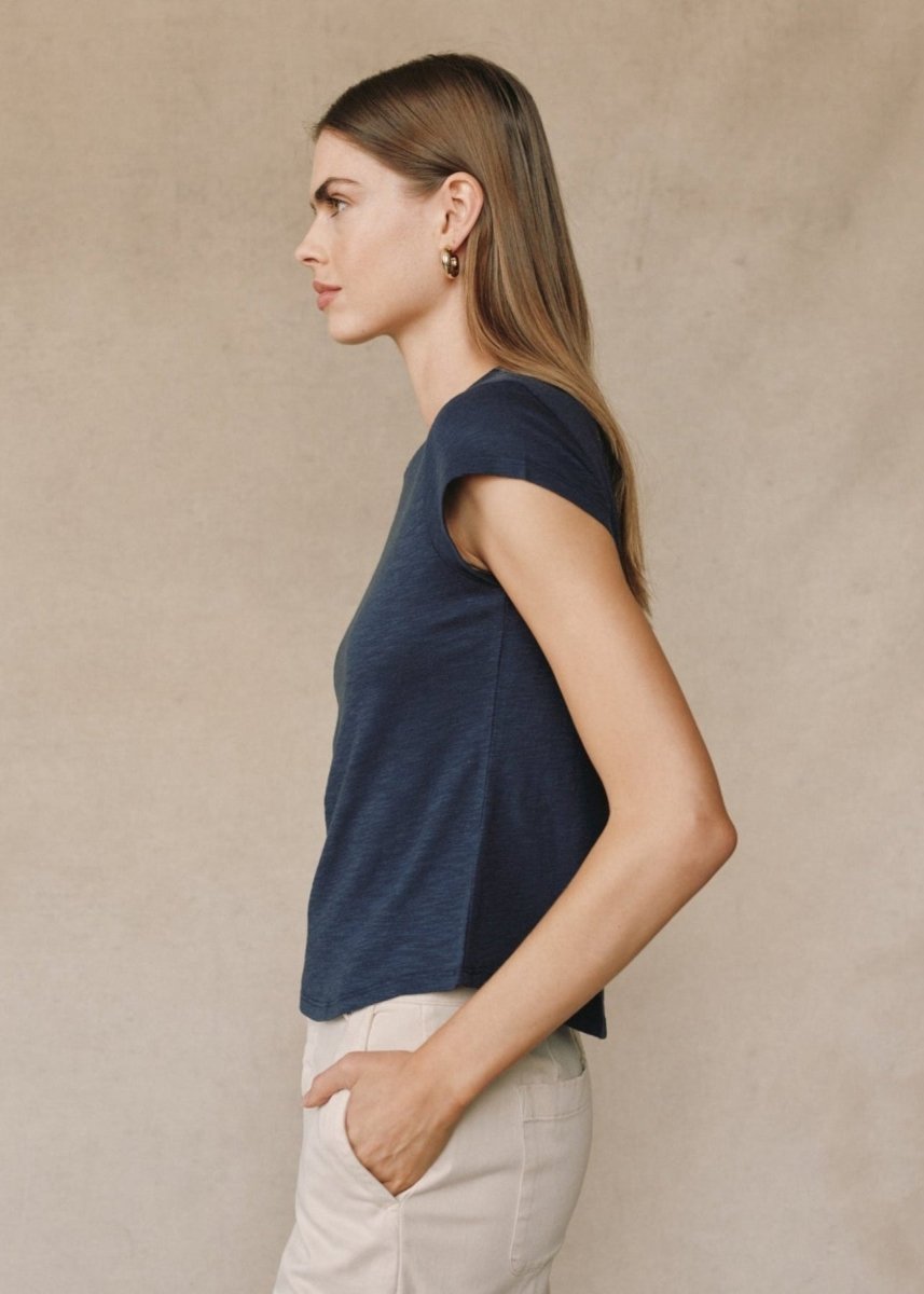 Baby Crew Tee in Sea from BELLA DAHL at Edito boutique