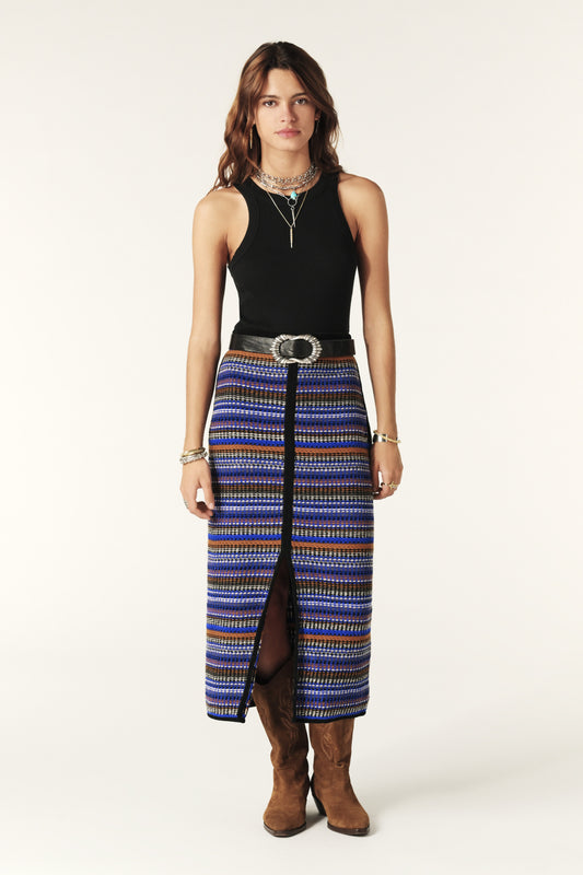 Ba&sh Flame Skirt in Multi Jacquard