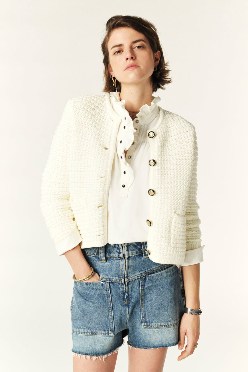 Ba&sh Gaspard Cardigan in Cream