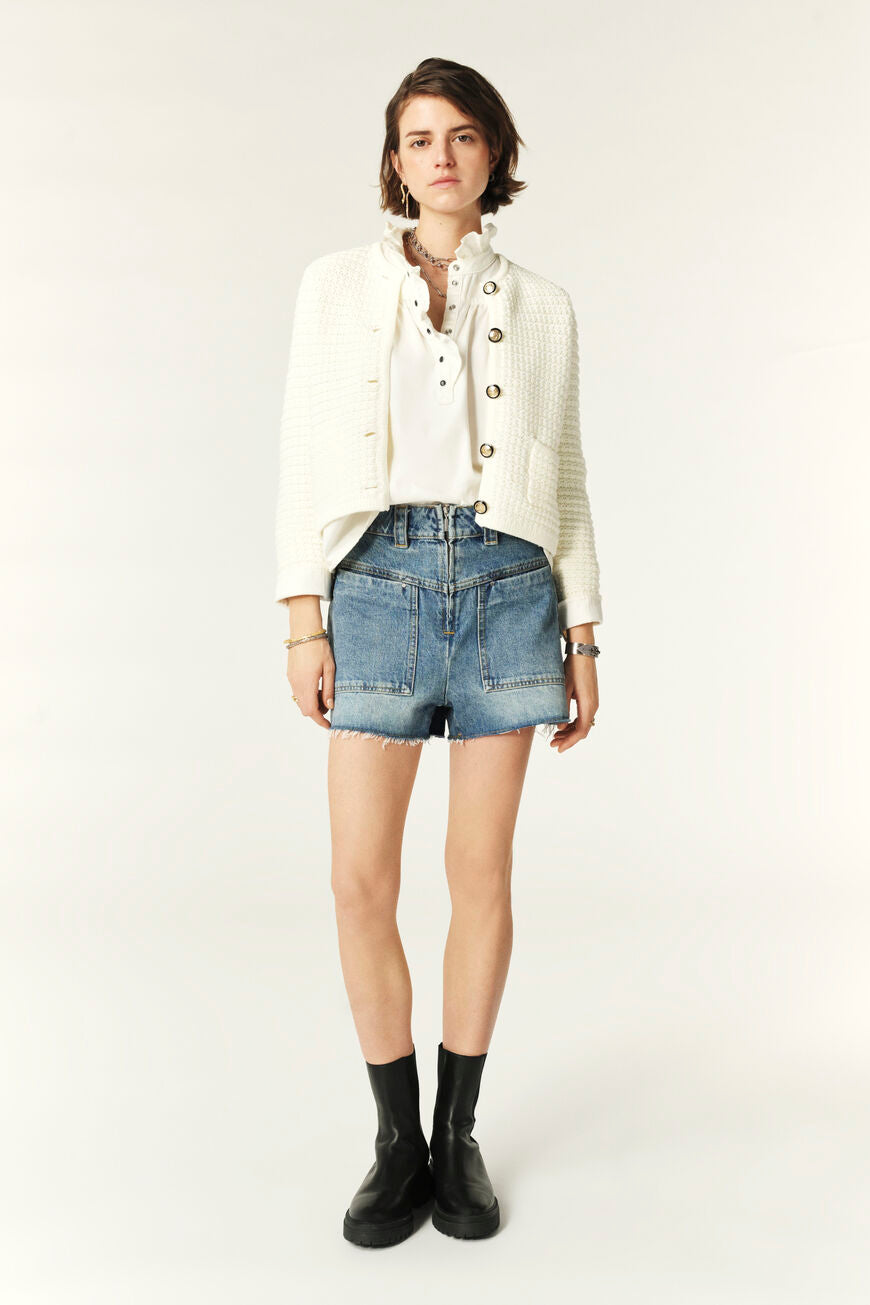 Ba&sh Gaspard Cardigan in Cream