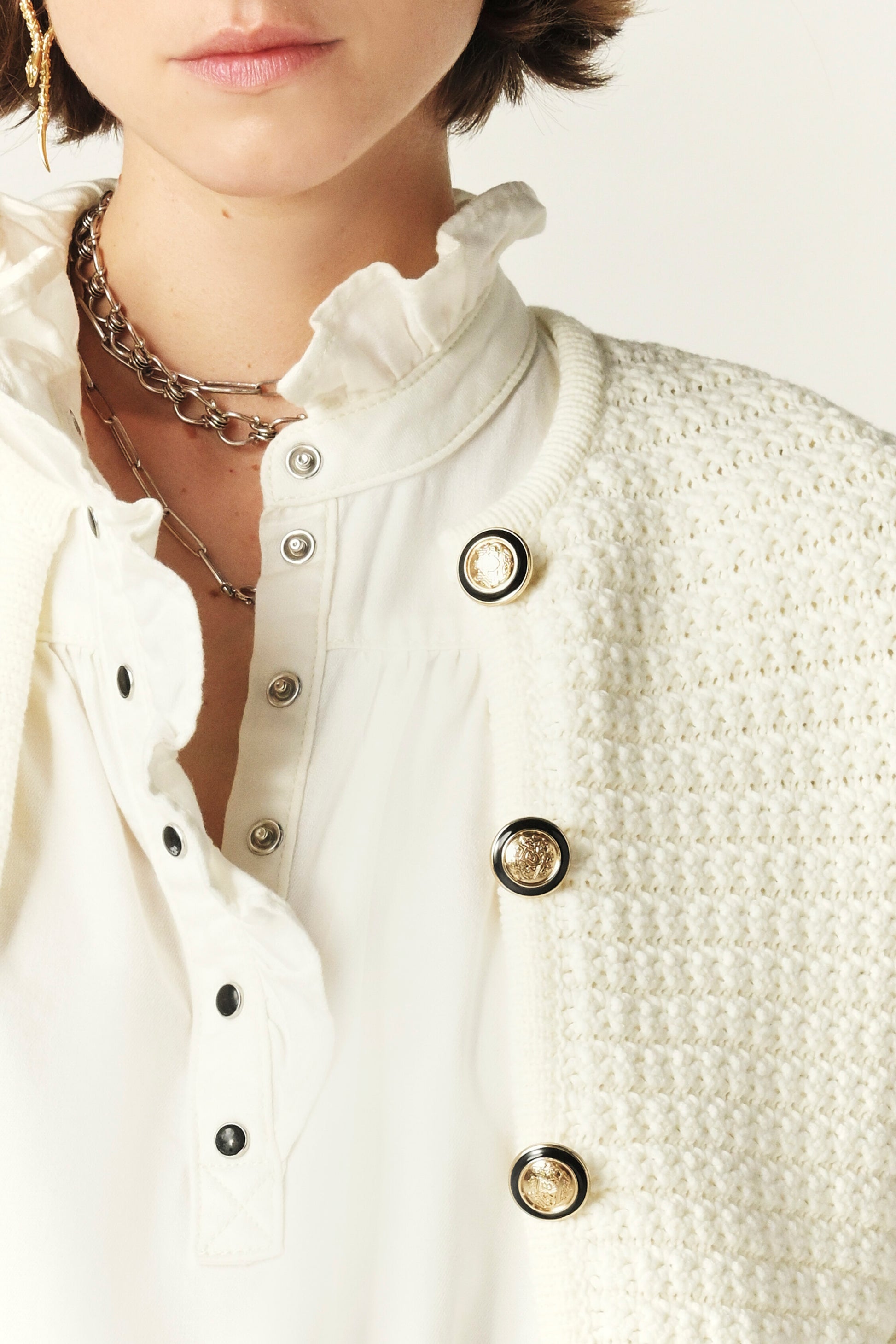 Ba&sh Gaspard Cardigan in Cream