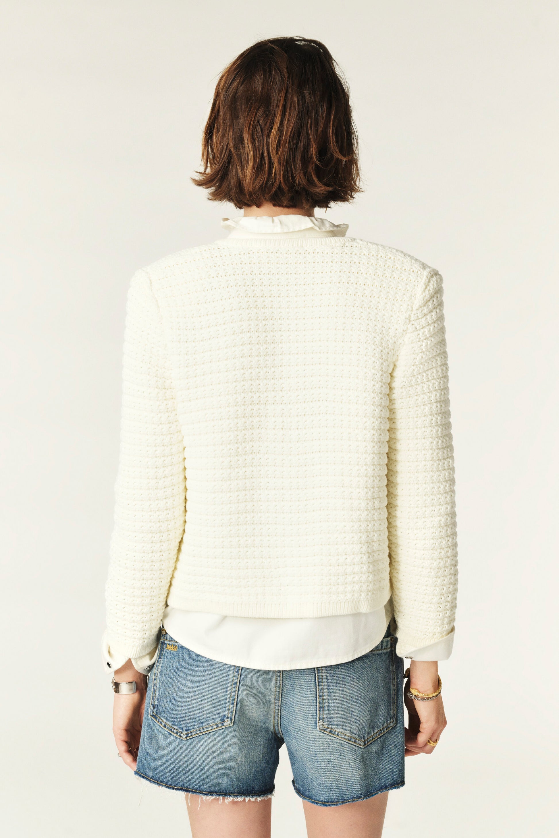 Ba&sh Gaspard Cardigan in Cream