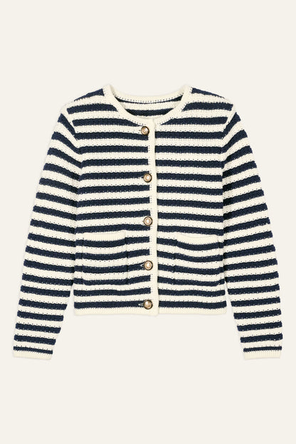 Ba&sh Gaspard Vest in Cream Navy Stripes