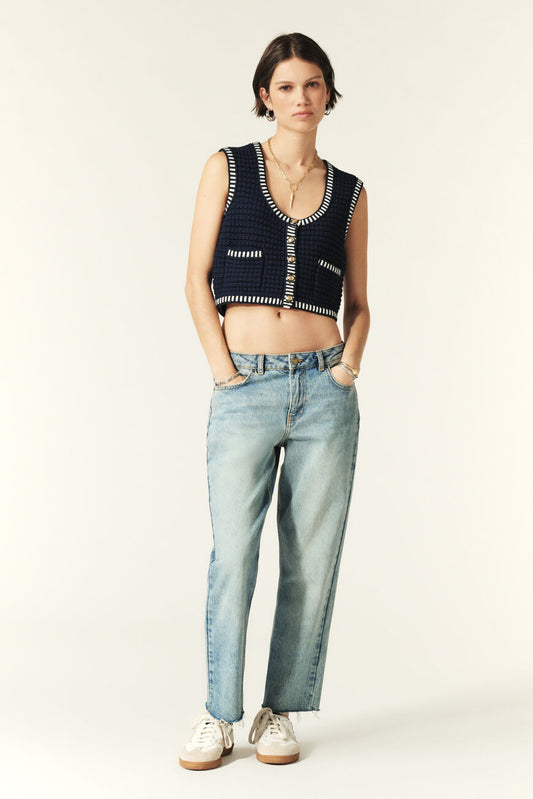 Ba&sh Gustave Sleeveless Vest in Navy