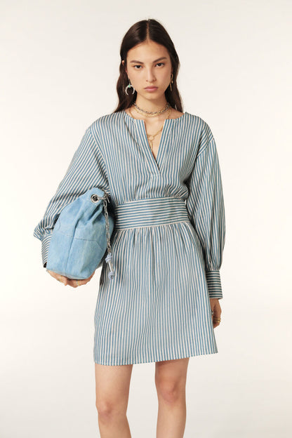 Ba&sh Haris Belted Dress in Blue 