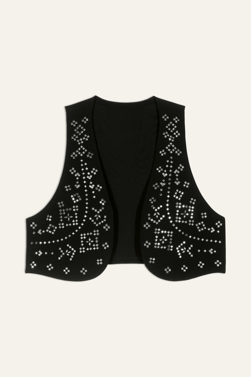 Ba&sh Silvestre Cropped Vest in Black