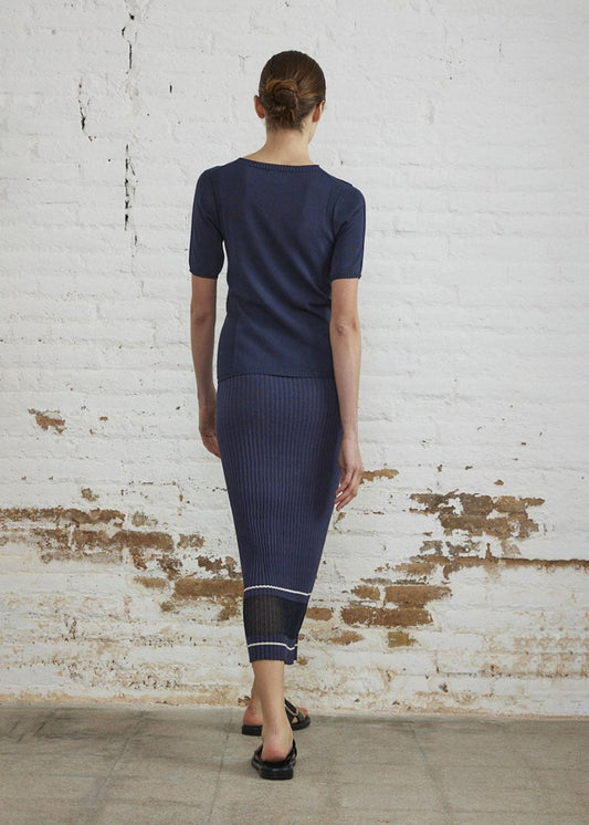 Basic Short Sleeve Sweater in Blue from SITA MURT at Edito boutique