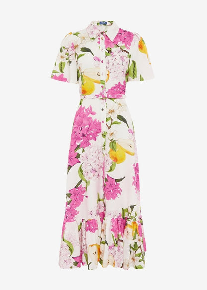 Becca S/S Midi Dress in Floral Pear from LEO LIN at Edito boutique