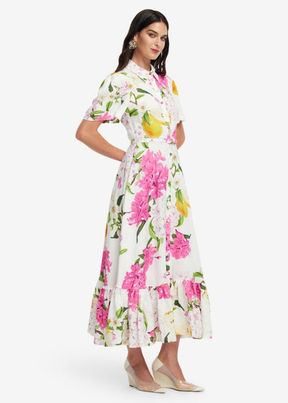 Becca S/S Midi Dress in Floral Pear from LEO LIN at Edito boutique