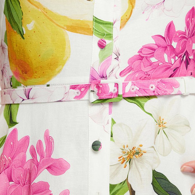 Becca S/S Midi Dress in Floral Pear from LEO LIN at Edito boutique