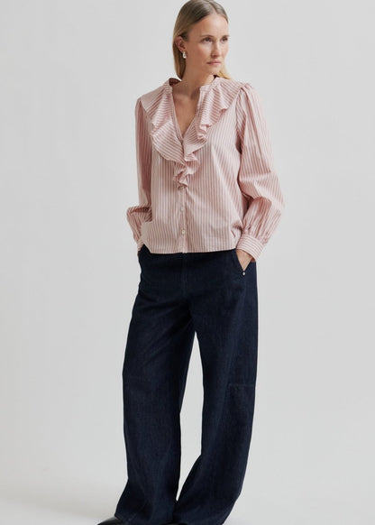 Becka Frill Shirt in Rose from SECOND FEMALE at Edito boutique