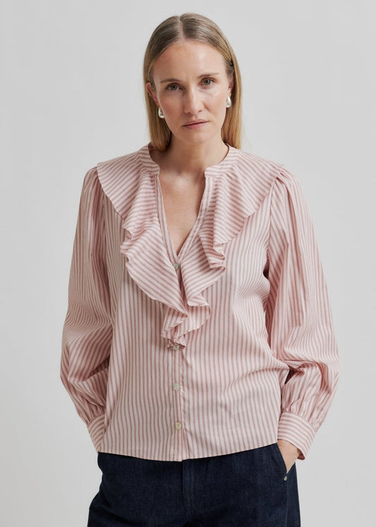 Becka Frill Shirt in Rose from SECOND FEMALE at Edito boutique