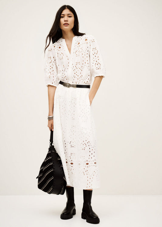 Bella Embroidered Skirt in Ecru from Ba&sh