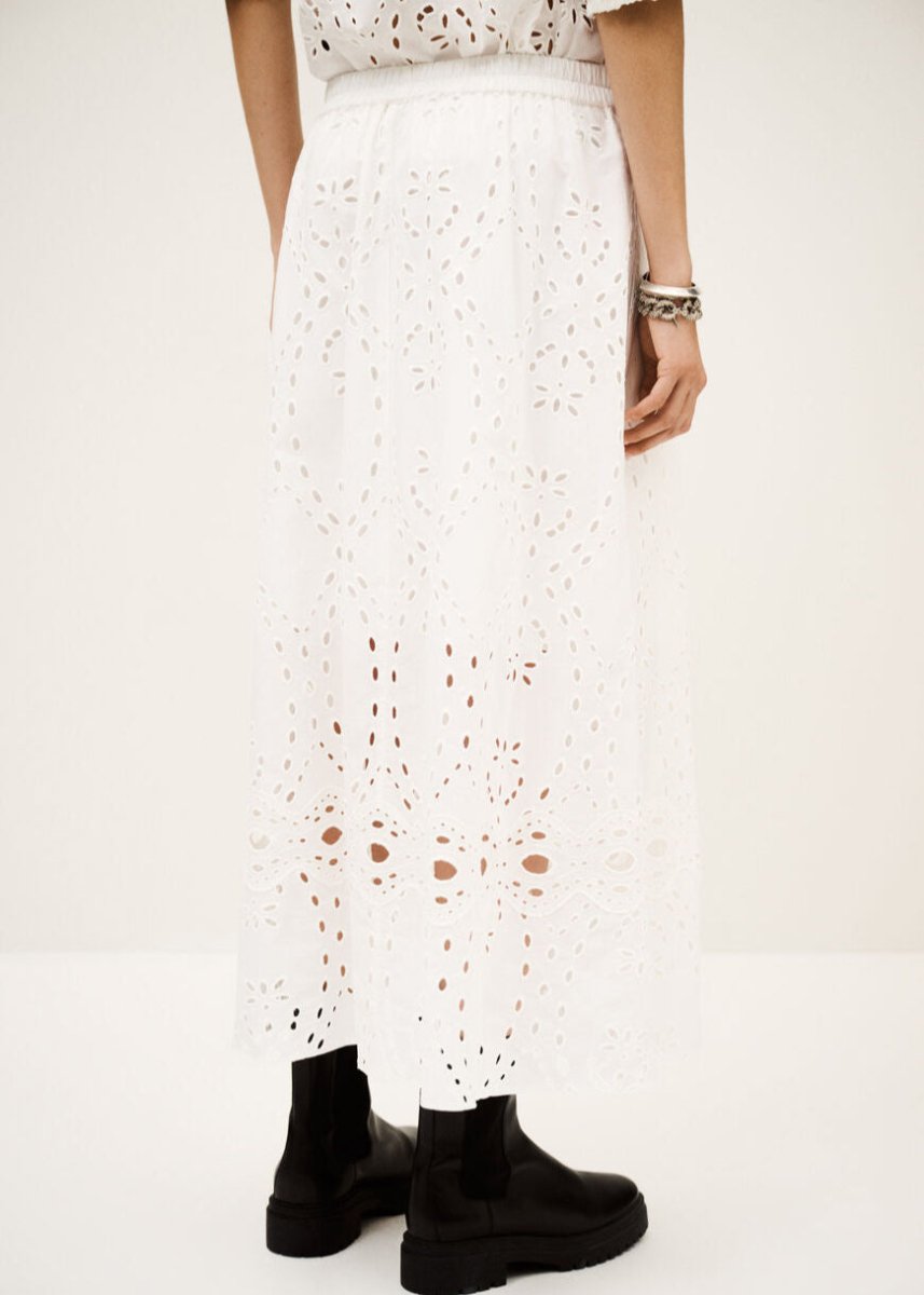 Bella Embroidered Skirt in Ecru from BA&SH at Edito boutique
