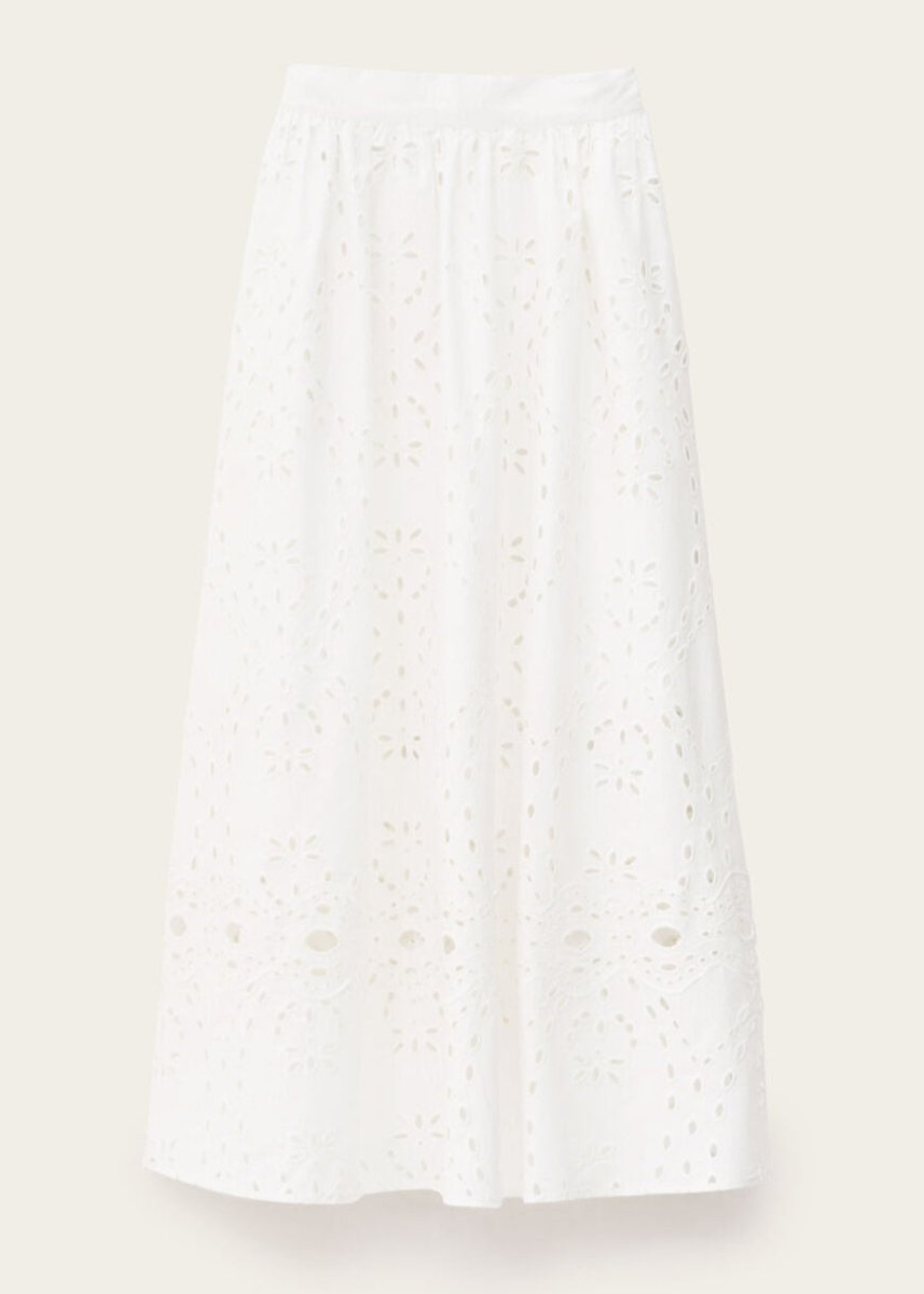 Bella Embroidered Skirt in Ecru from BA&SH at Edito boutique