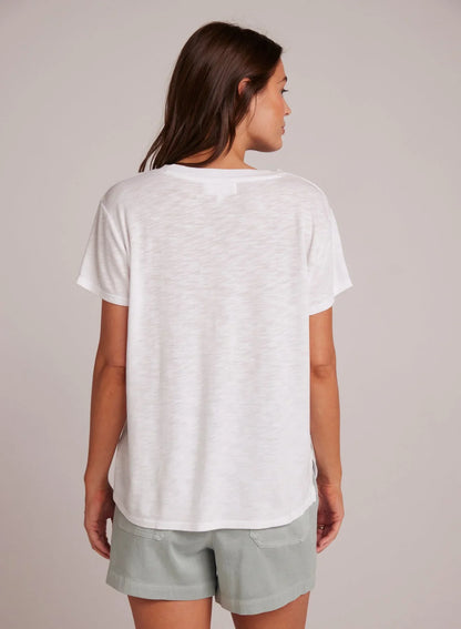 Bella Dahl Side Slit V-Neck Tee White