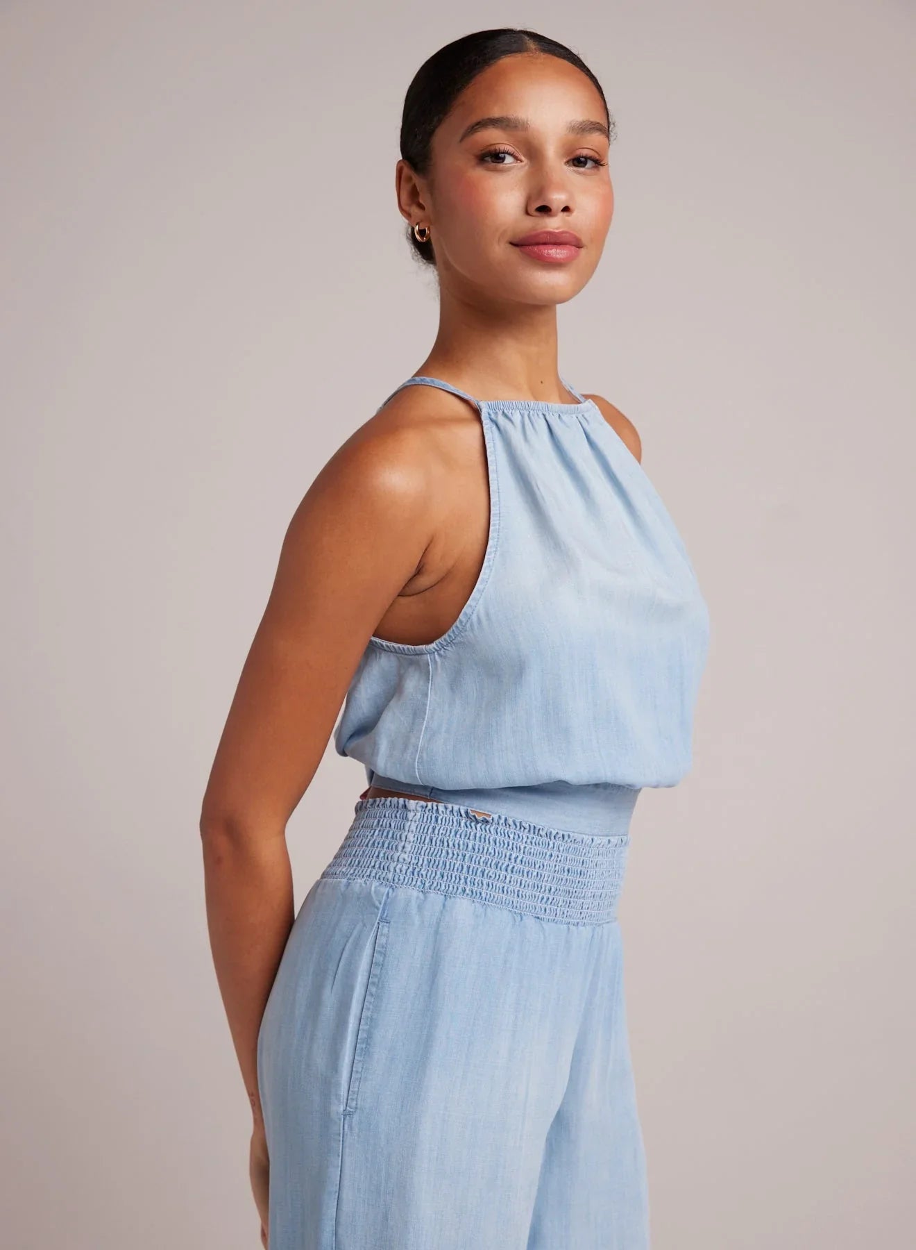 Bella Dahl Side Tie Button Halter Denim