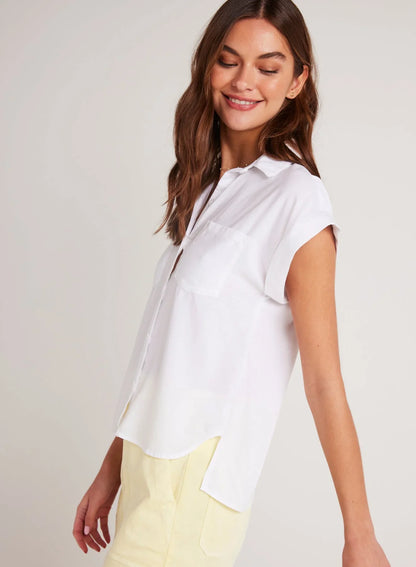 Bella Dahl Two Pocket Short Sleeve Shirt White