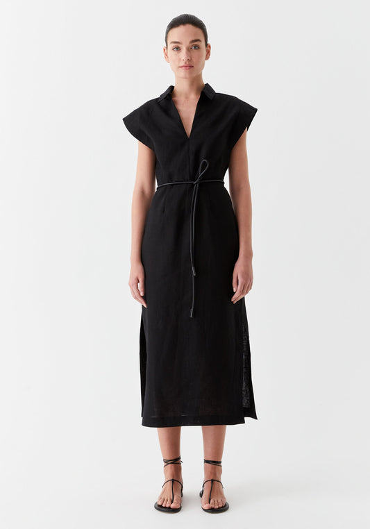 Belle Linen Dress in Black from Morrison