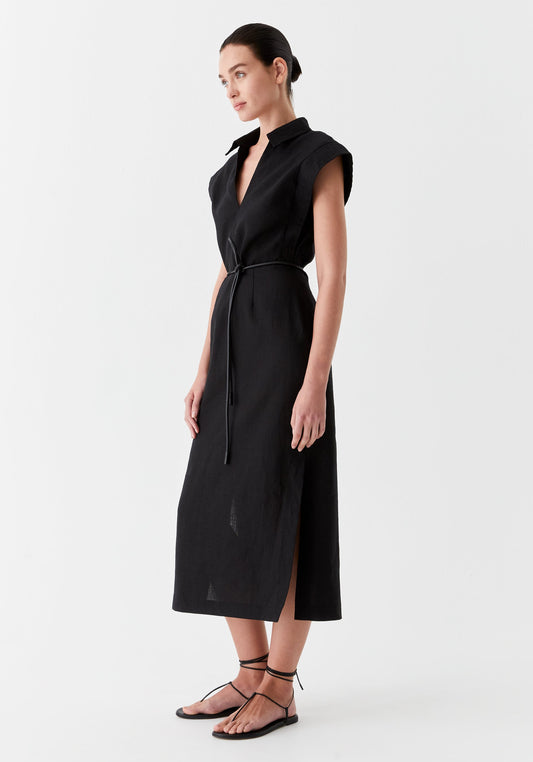 Belle Linen Dress in Black from Morrison