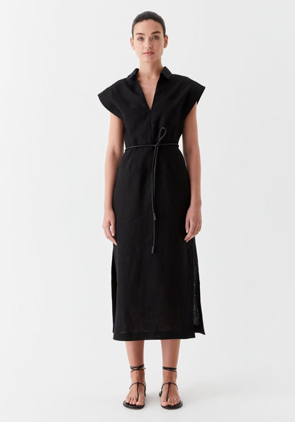 Belle Linen Dress in Black from MORRISON at Edito boutique
