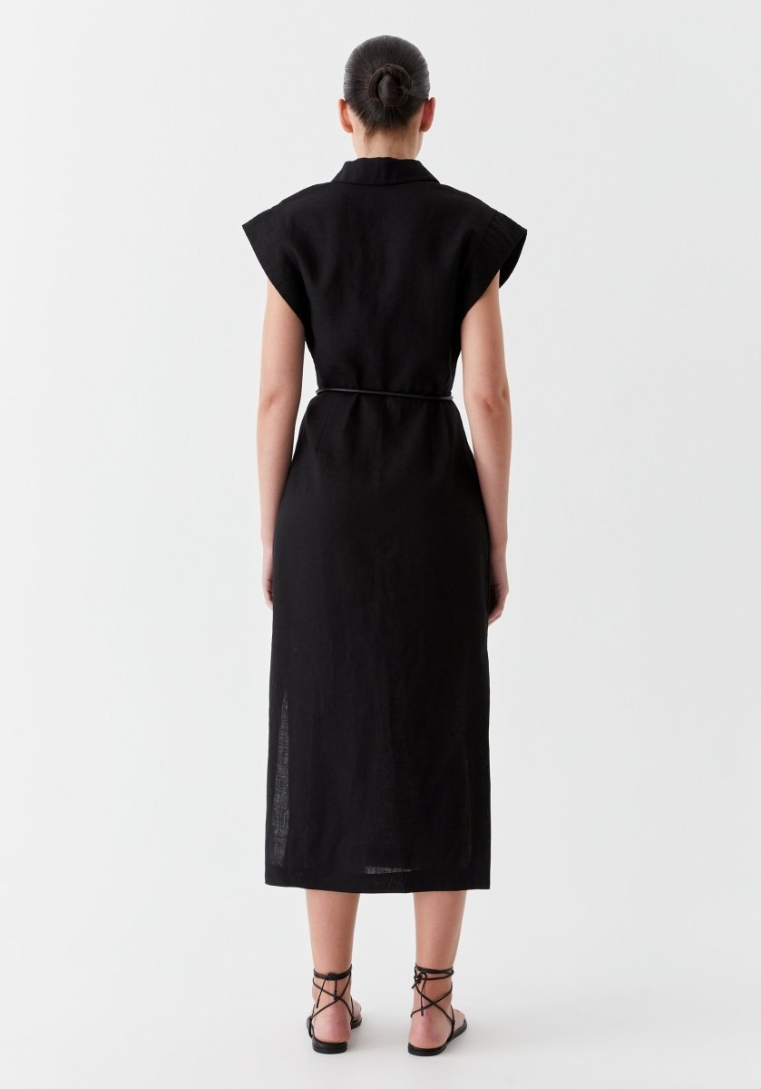 Belle Linen Dress in Black from MORRISON at Edito boutique