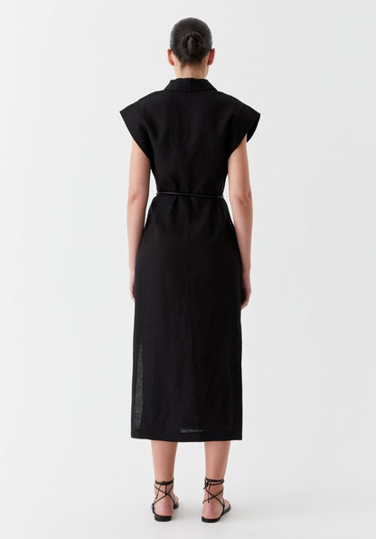 Belle Linen Dress in Black from MORRISON at Edito boutique