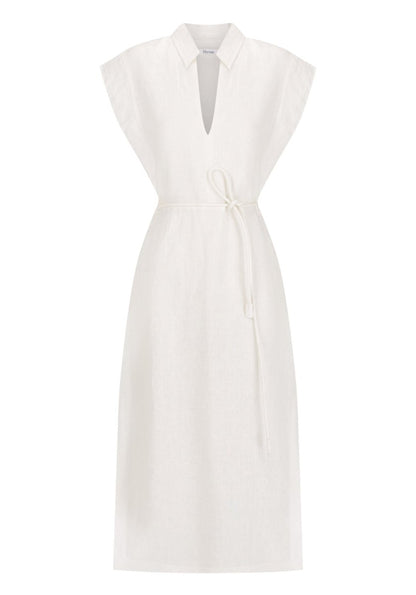 Belle Linen Dress in Ivory from MORRISON at Edito boutique