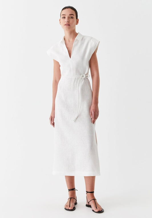 Belle Linen Dress in Ivory from MORRISON at Edito boutique