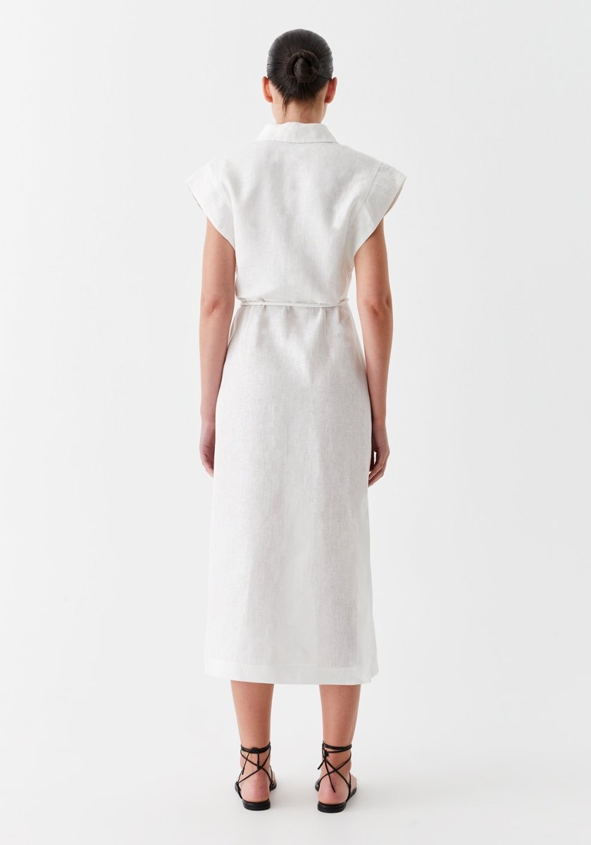 Belle Linen Dress in Ivory from MORRISON at Edito boutique