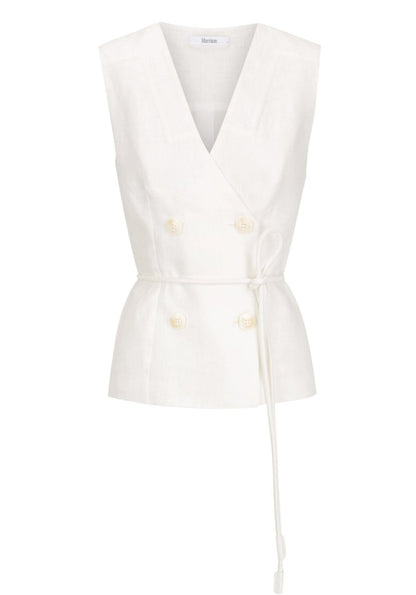 Belle Linen Vest in Ivory from MORRISON at Edito boutique