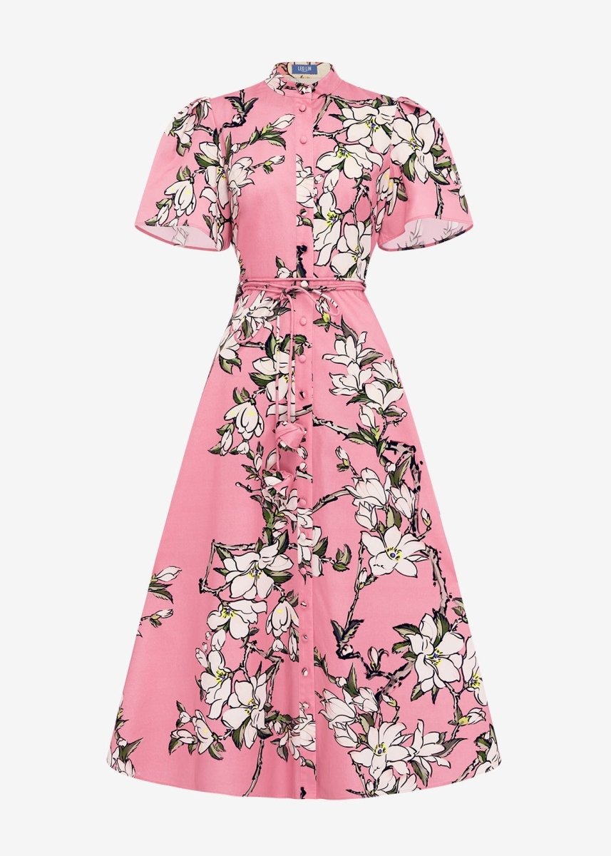Bianca S/S Midi Dress in Pink from LEO LIN at Edito boutique