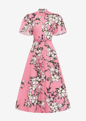 Bianca S/S Midi Dress in Pink from LEO LIN at Edito boutique