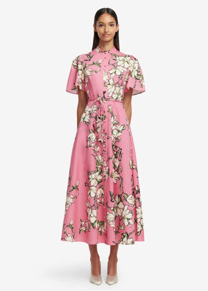 Bianca S/S Midi Dress in Pink from LEO LIN at Edito boutique