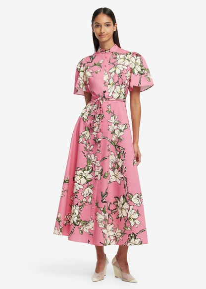 Bianca S/S Midi Dress in Pink from LEO LIN at Edito boutique