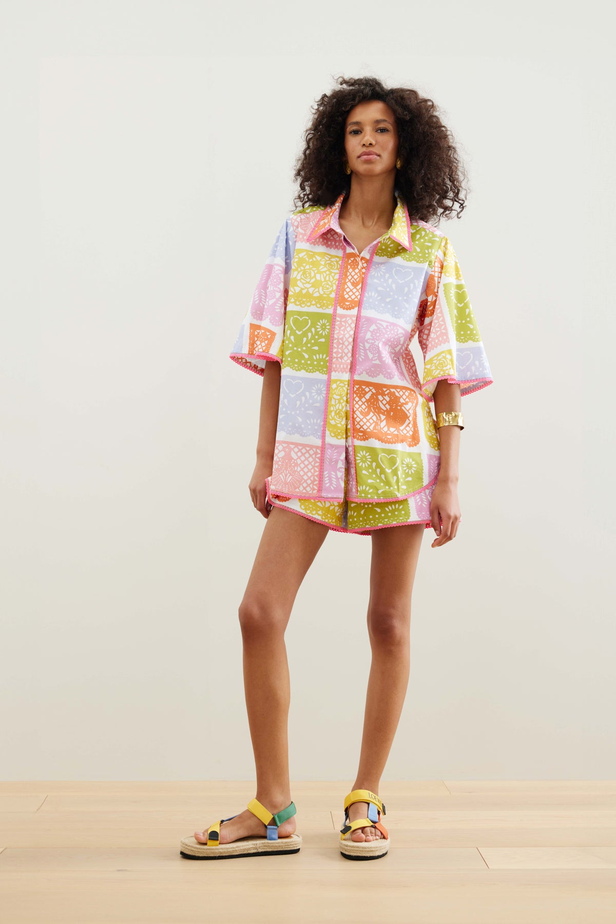 Binnywear Fiesta Shirt in Flags Multi Print