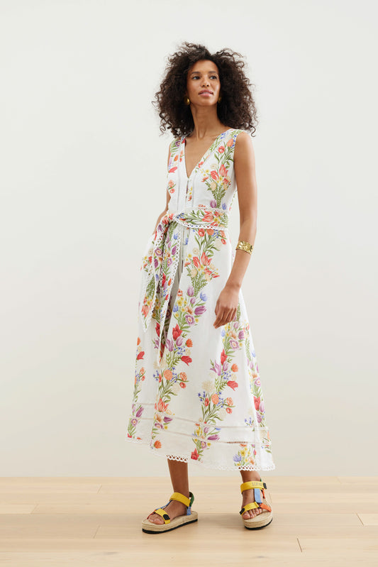 Binnywear Gooseberry Hill Dress in White Multi Print