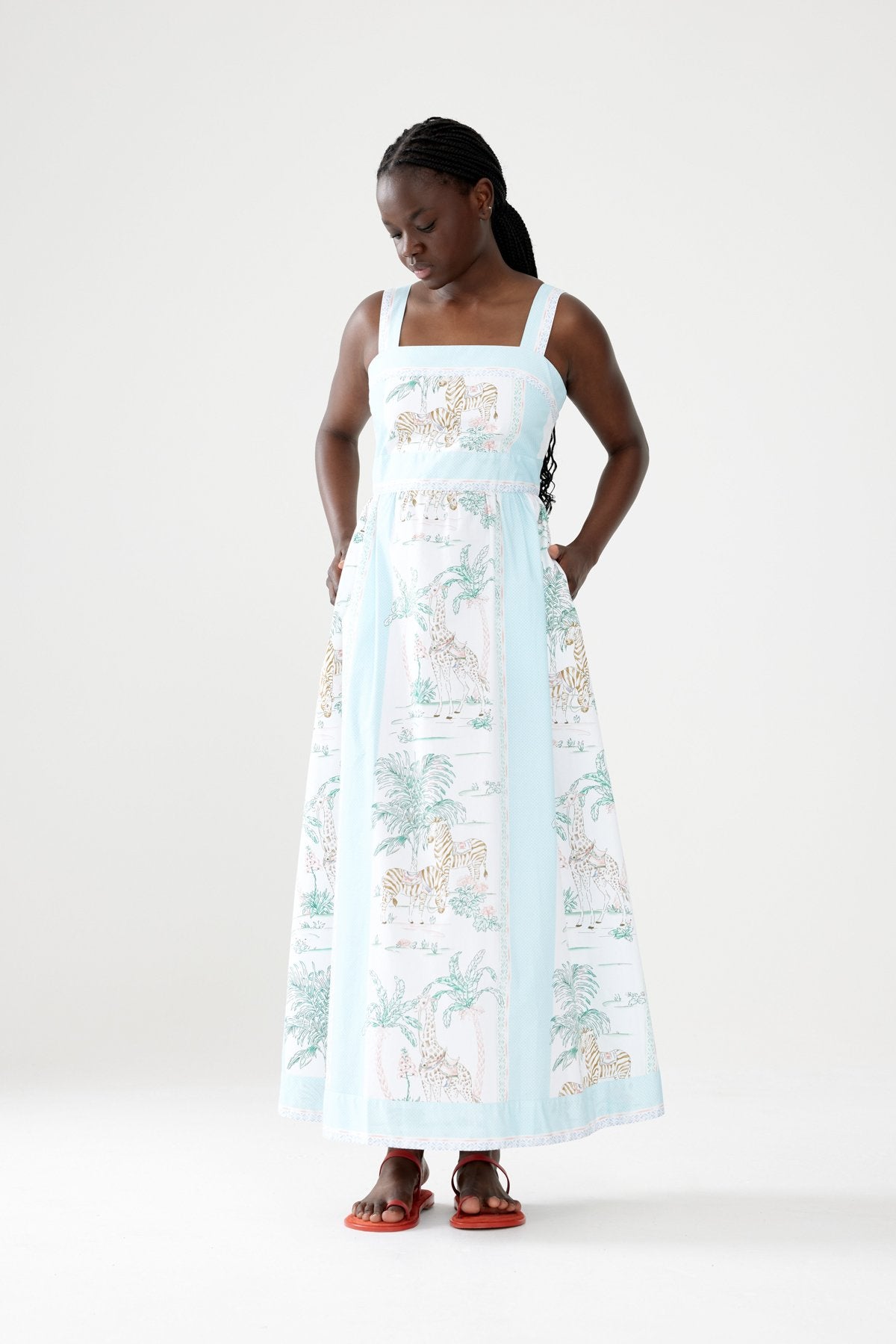 Binnywear Lake Malawi Midi Dress in Safari Print