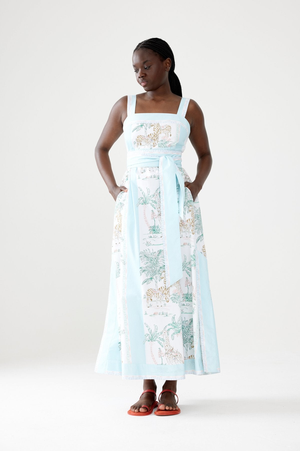 Binnywear Lake Malawi Midi Dress in Safari Print