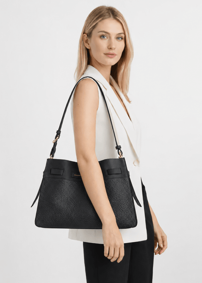 Blossom Besace shoulder Bag in Black from POURCHET at Edito Boutique