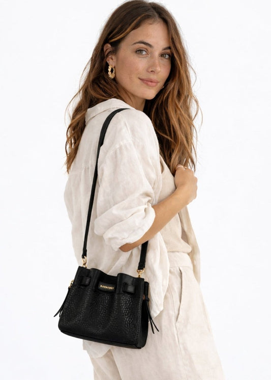 Blossom Small Shoulder Bag in Black from POURCHET at Edito Boutique